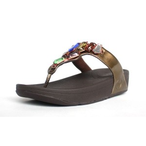 2015 Fitflop Womens Emerald Gold Fitness Sandal